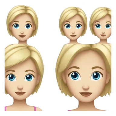 Very Short blond hair girl blue eyes sticker