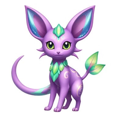 Shiny Exotic Cute Nebulae Sparkly Espeon-Meganium-Aurorus-Amaura-Hybrid-Creature with pattern-markings sticker