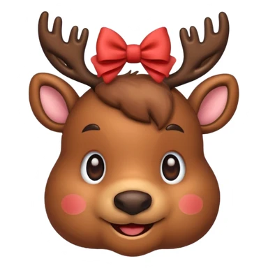 Reindeer with cute bow sticker