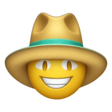 Emoji sonriendo con sombrero  sticker
