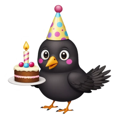 🐦‍⬛ 🎂 🎉  sticker