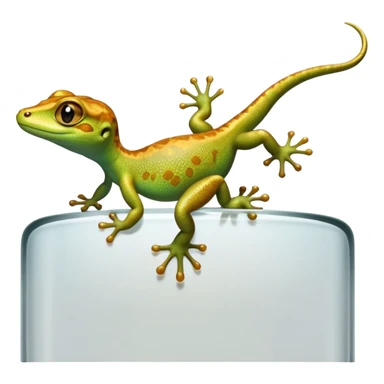cinematic-gecko-realistic-full-body-climbing-emoji,-tiny-agile-frame-sticking-to-a-glass-surface-with-specialized-toes,-smooth-speckled-skin-in-rich-earthy-tones,-large-glistening-eyes-wide-and-watchful,-delicate-curved-tail-balancing-its-body,-tiny-mouth-hinting-at-an-adorable-smirk,-simplified-yet-realistic-focused-features,-highly-detailed,-glowing-with-a-subtle-warm-luminance sticker