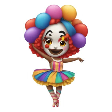 Ballerina dressed as a clown very colorful sticker