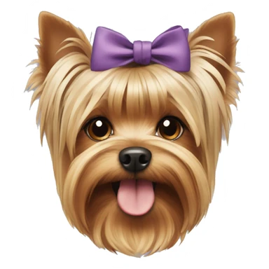 Yorkshire Terrier with a bow on his head sticker