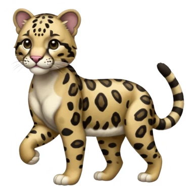 clouded leopard full body walking sticker