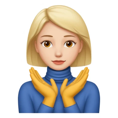 woman putting both hands around her neck  sticker