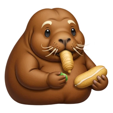 walrus holding peanut sticker
