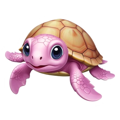 light pink baby turtle with big cute eyes sticker