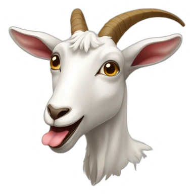 Goat with open mouth and very long tongue sticker