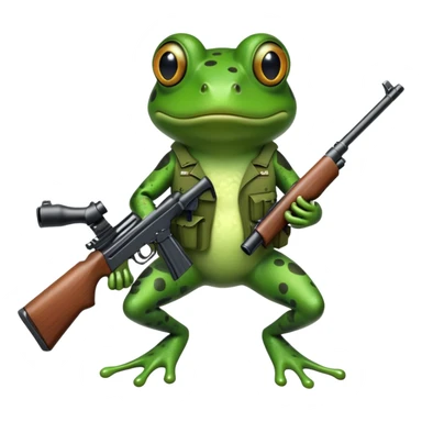 Military frog with a gun sticker