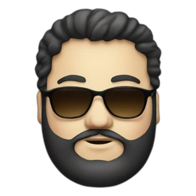 fat white guy with dark hair and beard with sunglasses sticker