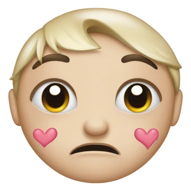 Pleading eyes with hearts sticker