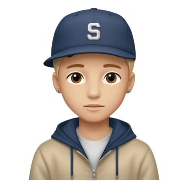 handsome boy with cap hip hop only neck  sticker