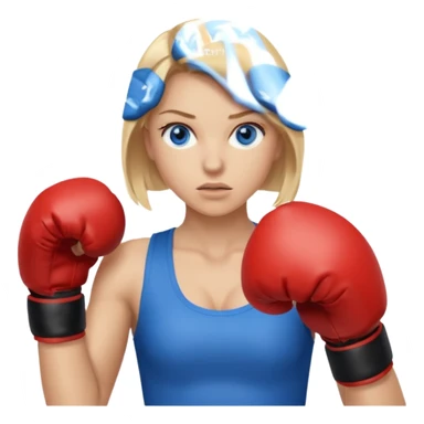 Rubia de ojos azules boxeo sticker