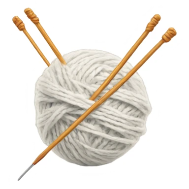 ball of yarn with two knitting needles sticker