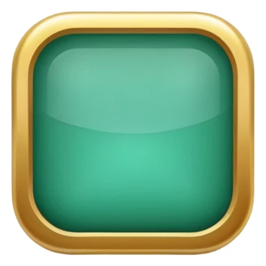 Blank Jade and gold style rounded square icon button sticker