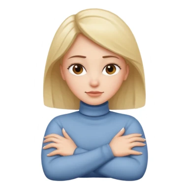 A woman’s Arms crossing over her neck sticker