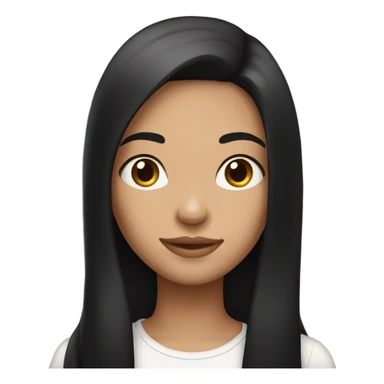 Straight long black hair girl  sticker