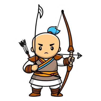 traditional Mongolian warrior bow and arrow sticker