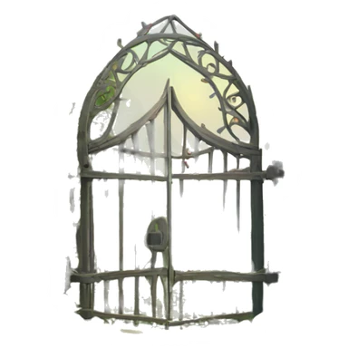 magical medieval gate with plants sticker