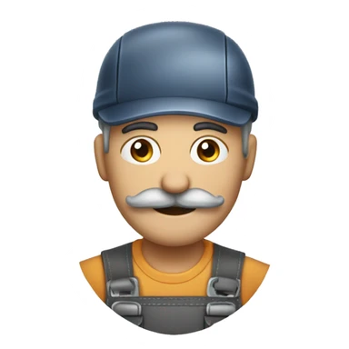 repairman with mustache sticker