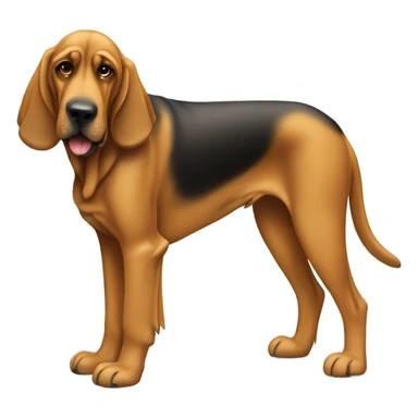 A bloodhound dog standing on all fours, with a white flag attached to its tail. sticker