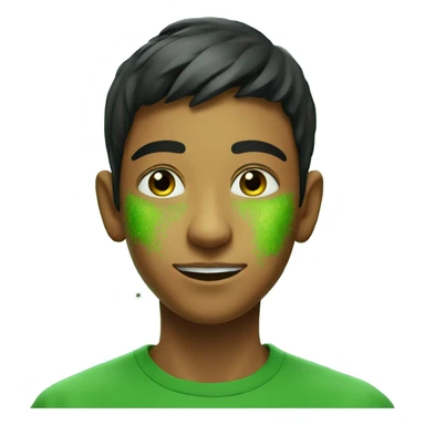 Indian teenager with green particles and flies surrounding him sticker
