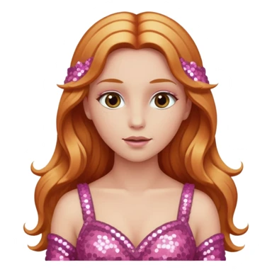 Venus, God of Sky from Gods and Goddesses with long reddish blonde hair, pink sequin outfit sticker