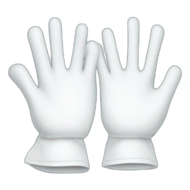 Deux gants blancs souriants, il y a dessiné un signe mystérieux maçonnique bleu de deux équerres inversées.  sticker