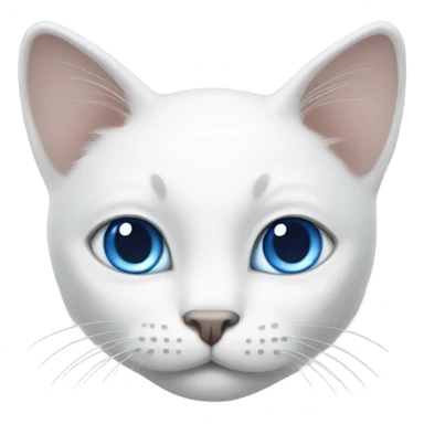 White cat with grey on middle face and ears, big blue eyes  sticker