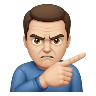angry man pointing fingure at his own face sticker