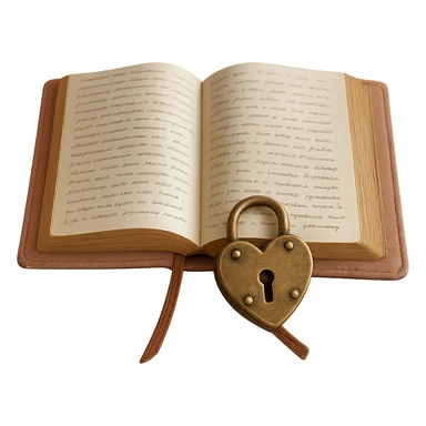 Add a heart-shaped lock to the pink leather-bound diary. Keep the background transparent. Make it realistic and detailed. sticker