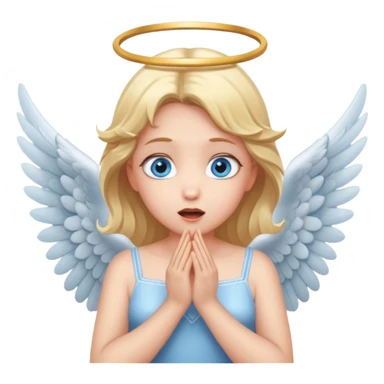 suprised angle, with wings, hands on cheeks sticker