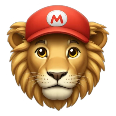 Lion avec la casquette de mario sticker
