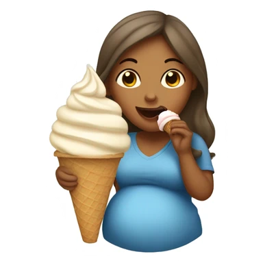 pregnant woman licking ice cream cone sticker