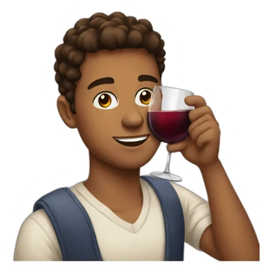 gorgeous brown white man teen drinking wine sticker