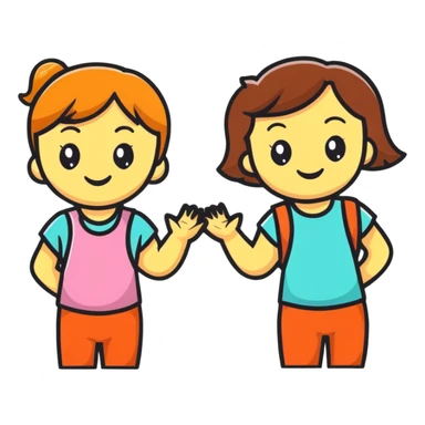 two girls friends smiling sticker