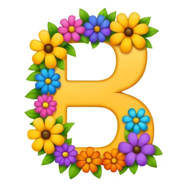 bold number 7 emoji with colorful flowers outlining the shape but not covering it sticker