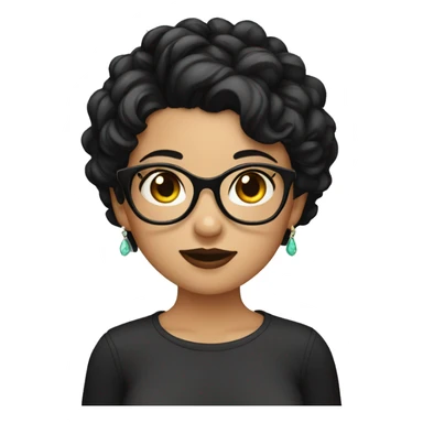 girl with piercings and short black hair glasses sticker