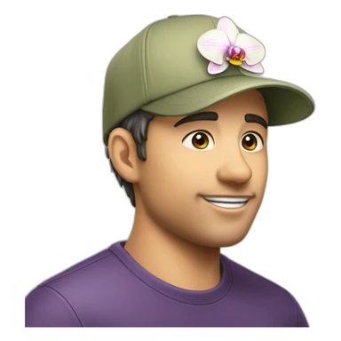 une casquette avec des orchido en dessin sticker