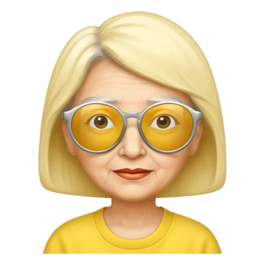 grandmother with yellow sunglasses sticker