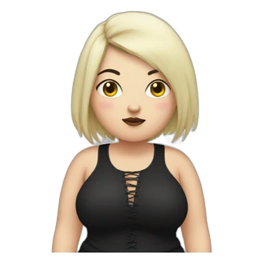 Chubby goth woman sticker