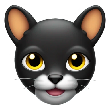  coelho preto meio roxado com  sorriso neón com olhos neons  sticker