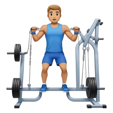 standing fit man with blue shorts cable-machine-exercise sticker