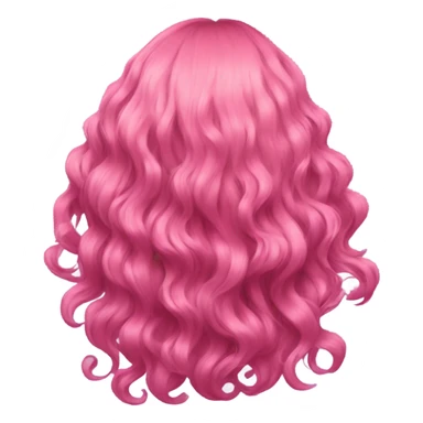 Pink mid-wavy short hair rear view sticker
