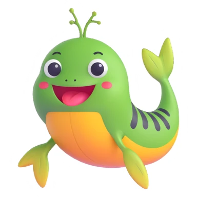 tadpole with two legs, 3D emoji style, variation 2 sticker