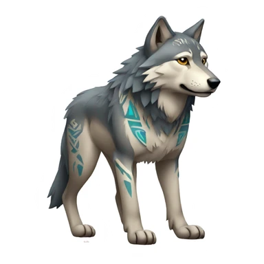 Wolf With Tribal Markings Full Body sticker