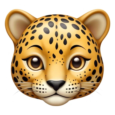 Cinematic Cute Jaguar Portrait Emoji, Head tilted playfully and inquisitively, with a smooth, agile form accented by delicate spotted patterns and round, sparkling eyes full of charm, Simplified yet irresistibly adorable features, highly detailed, glowing with a warm, inviting wild glow, high shine, affectionate and lively, stylized with a touch of whimsical feline grace, soft glowing outline, capturing the essence of a mischievous yet loving jaguar that feels like it could pounce out of the screen into your arms! sticker