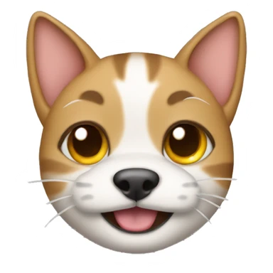 create a funny emoji that combines a cat and a dog sticker