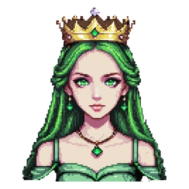 beautiful princess with striking green eyes and a crown sticker